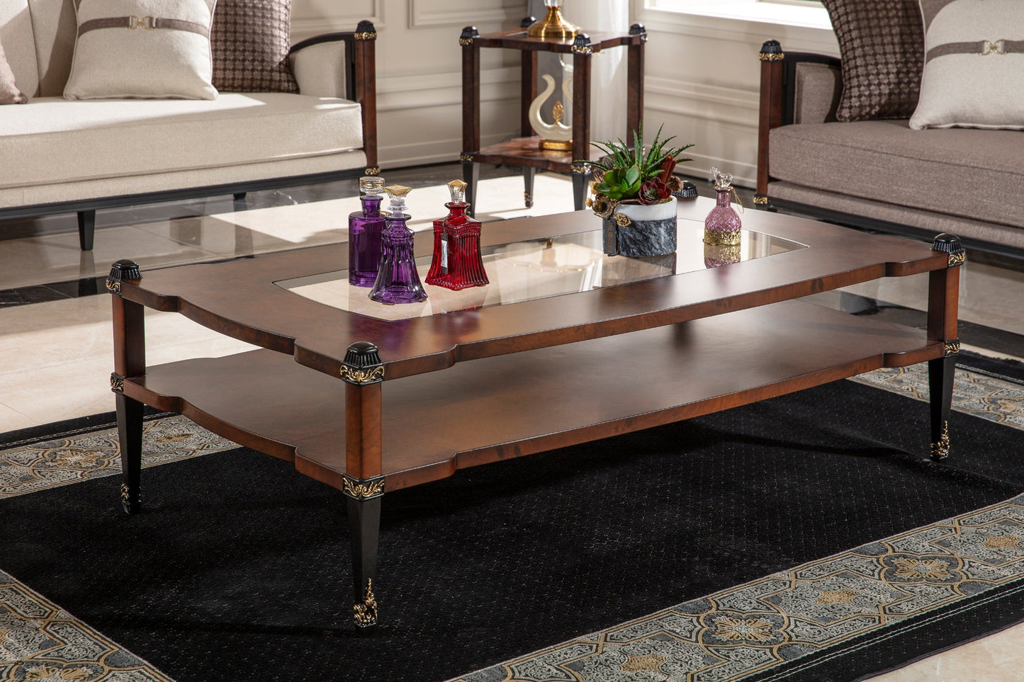 Elite Walnut Sofa Set