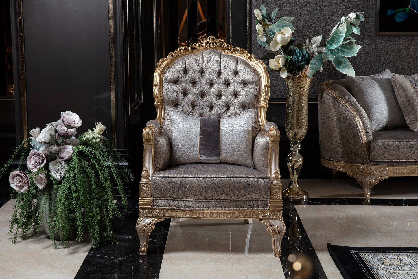 Silver Sofa Set