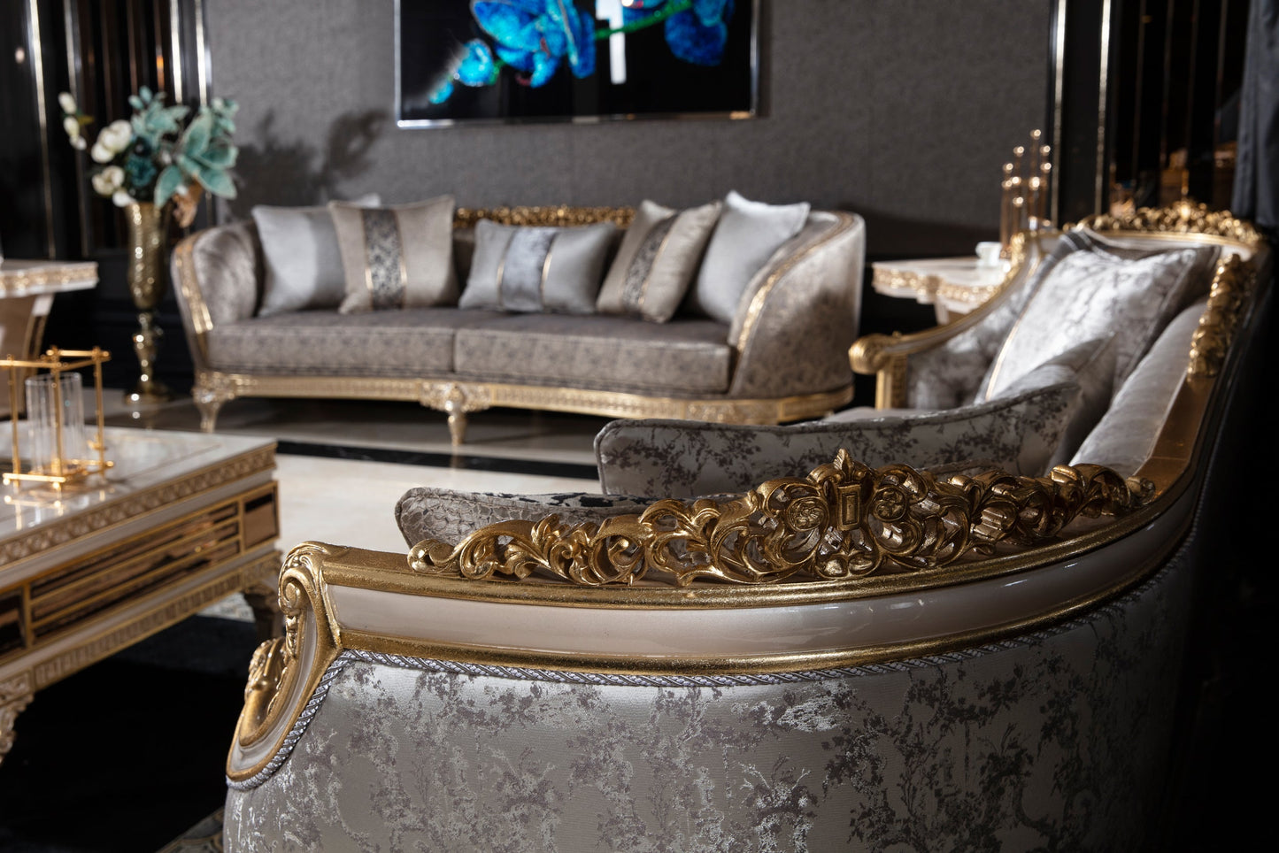 Silver Sofa Set