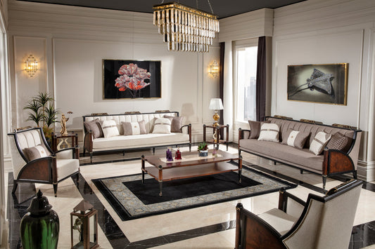 Elite Walnut Sofa Set