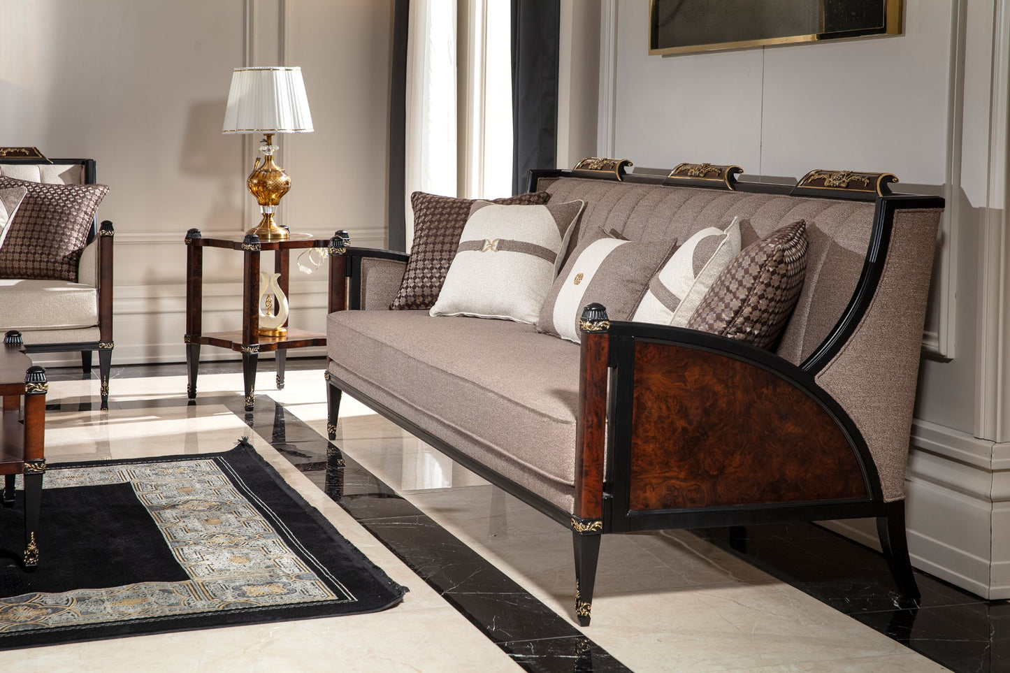 Elite Walnut Sofa Set