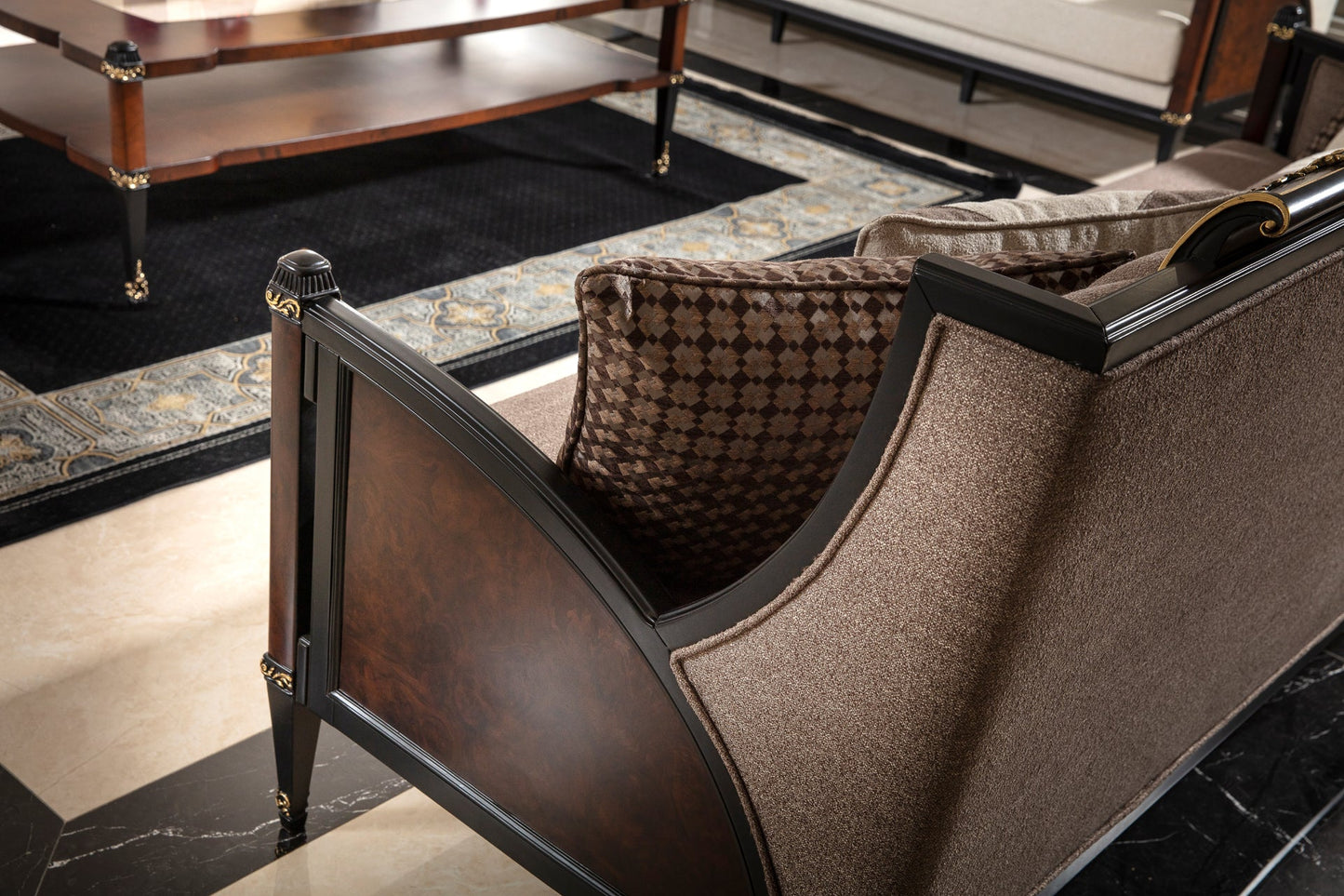 Elite Walnut Sofa Set