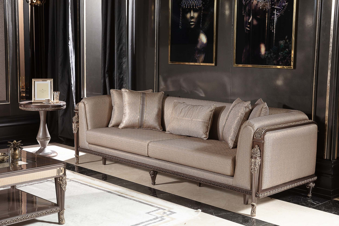 Cazella Champagne Beige Sofa Set