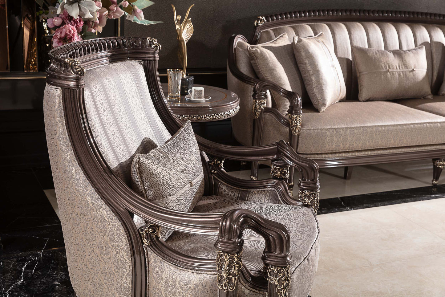 Cazella Champagne Beige Sofa Set