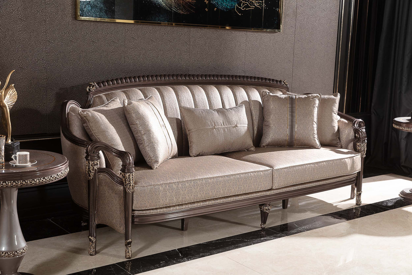 Cazella Champagne Beige Sofa Set