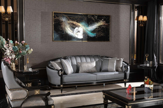 Evorina Grey-Silver Sofa