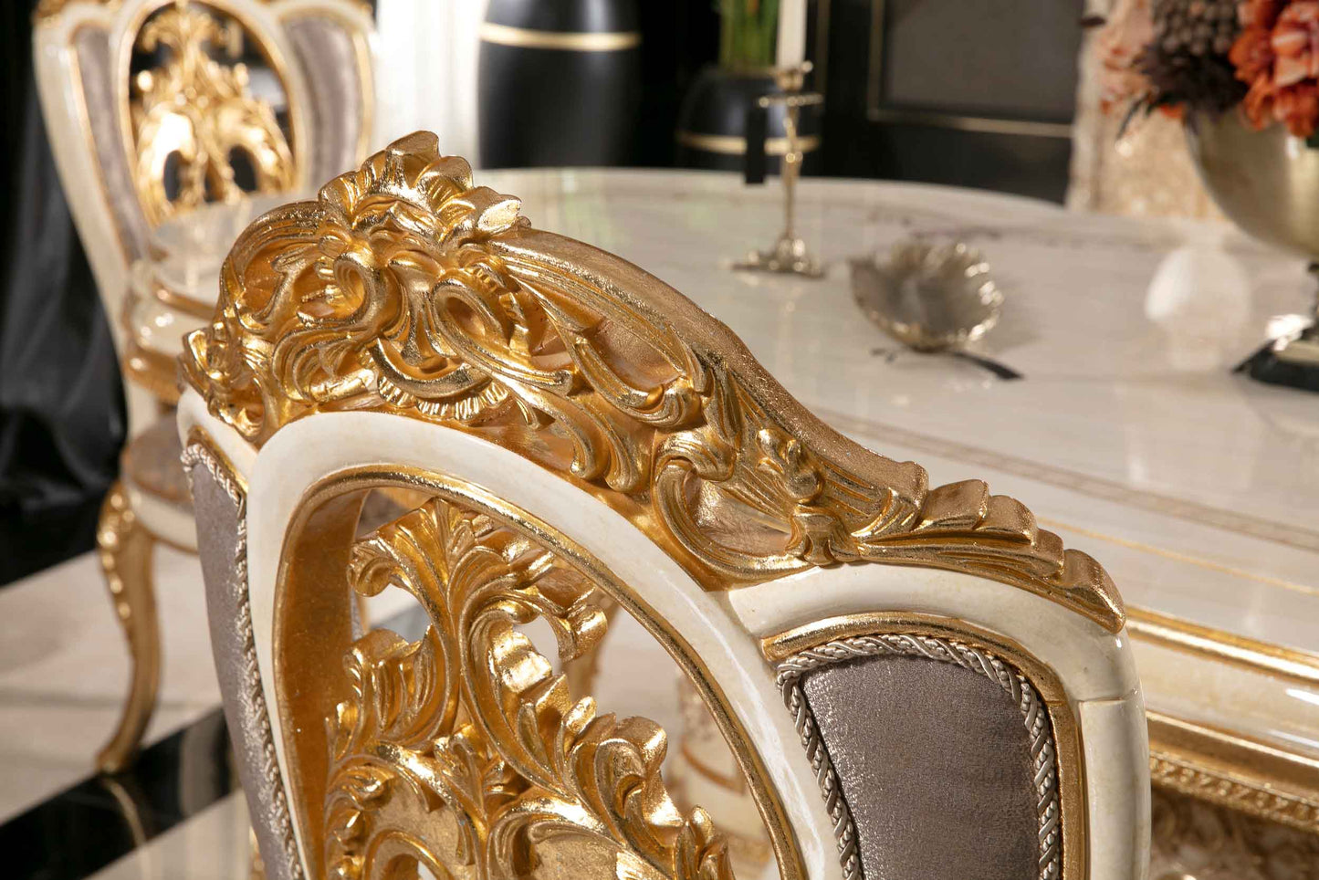 Belvora Gold Dining Room Set