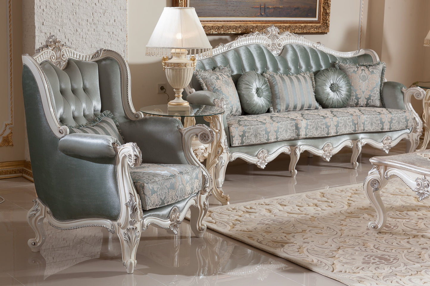 Gavelis Green Sofa Set