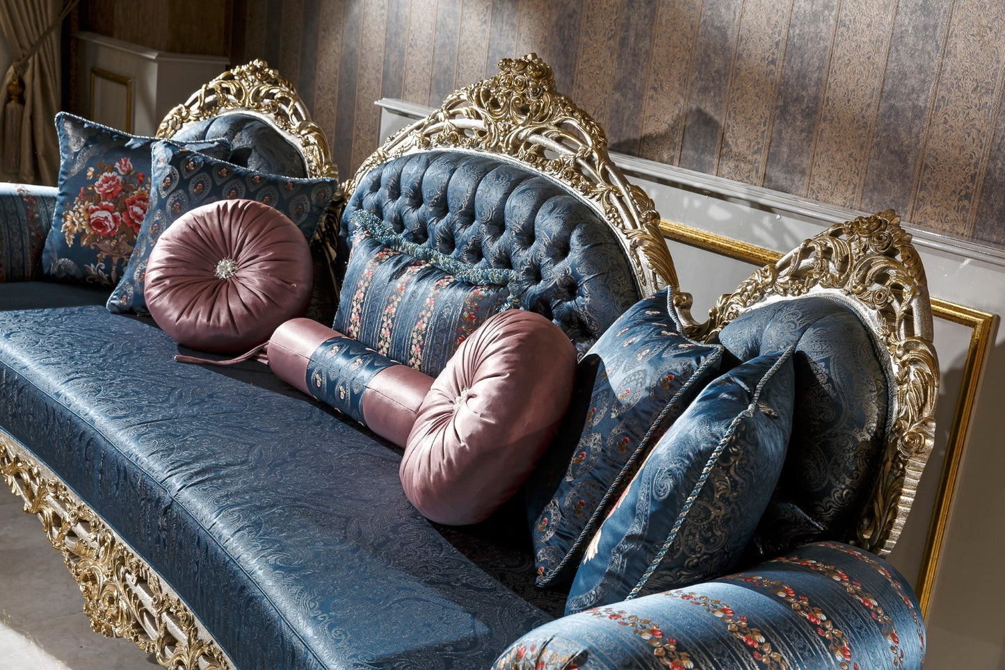 Eclessia pink-blue Sofa Set