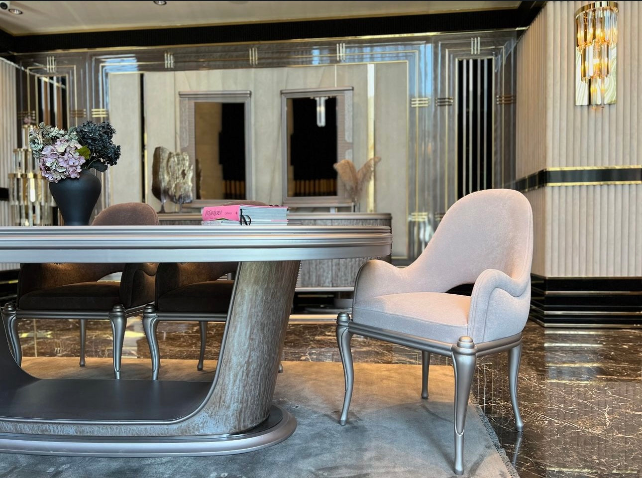 Avossa Gray Dining Room Set