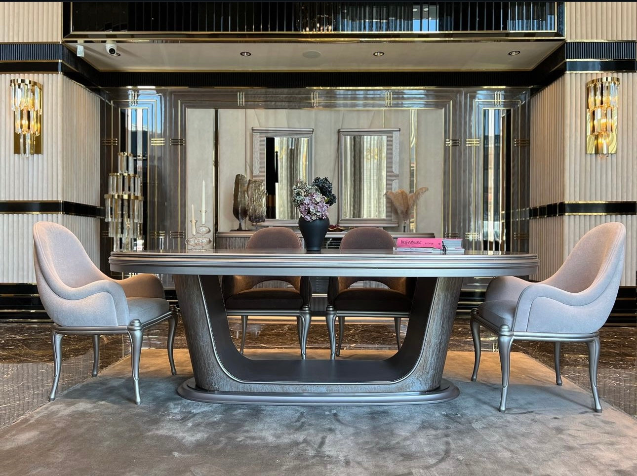 Avossa Gray Dining Room Set
