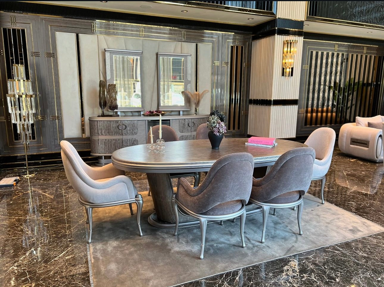 Avossa Gray Dining Room Set