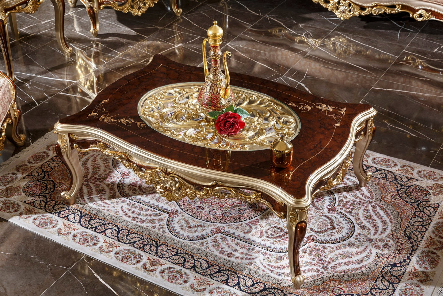 Elvoria gold Sofa Set