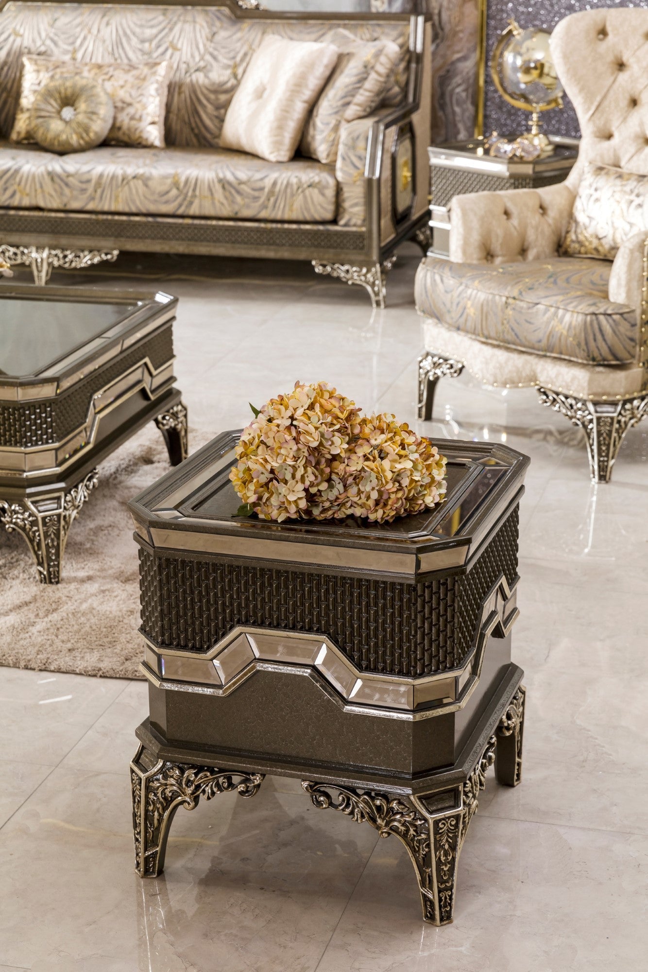 Dorezza Gold-Sand Sofa Set