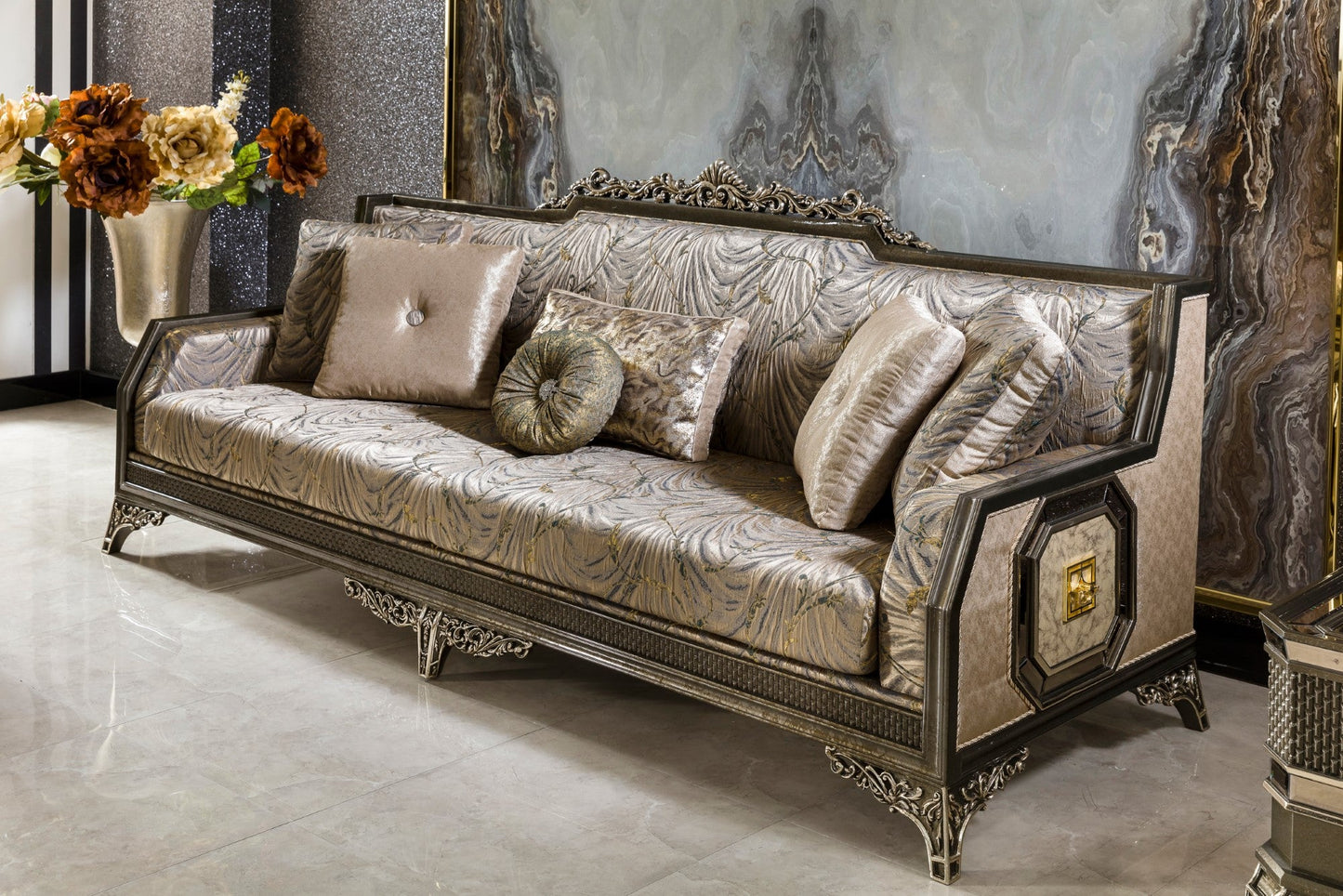 Dorezza Gold-Sand Sofa Set