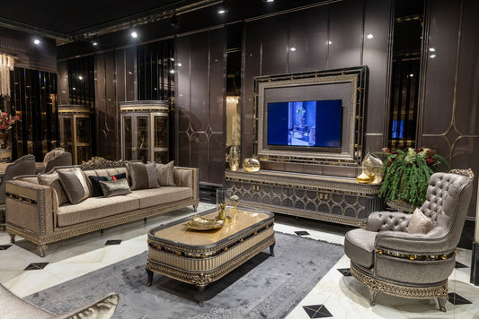 Corlina Silver  Sofa Set
