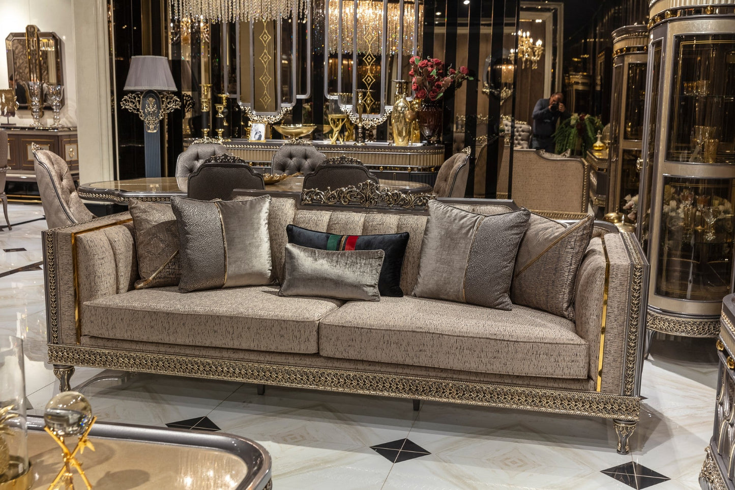Corlina Silver  Sofa Set