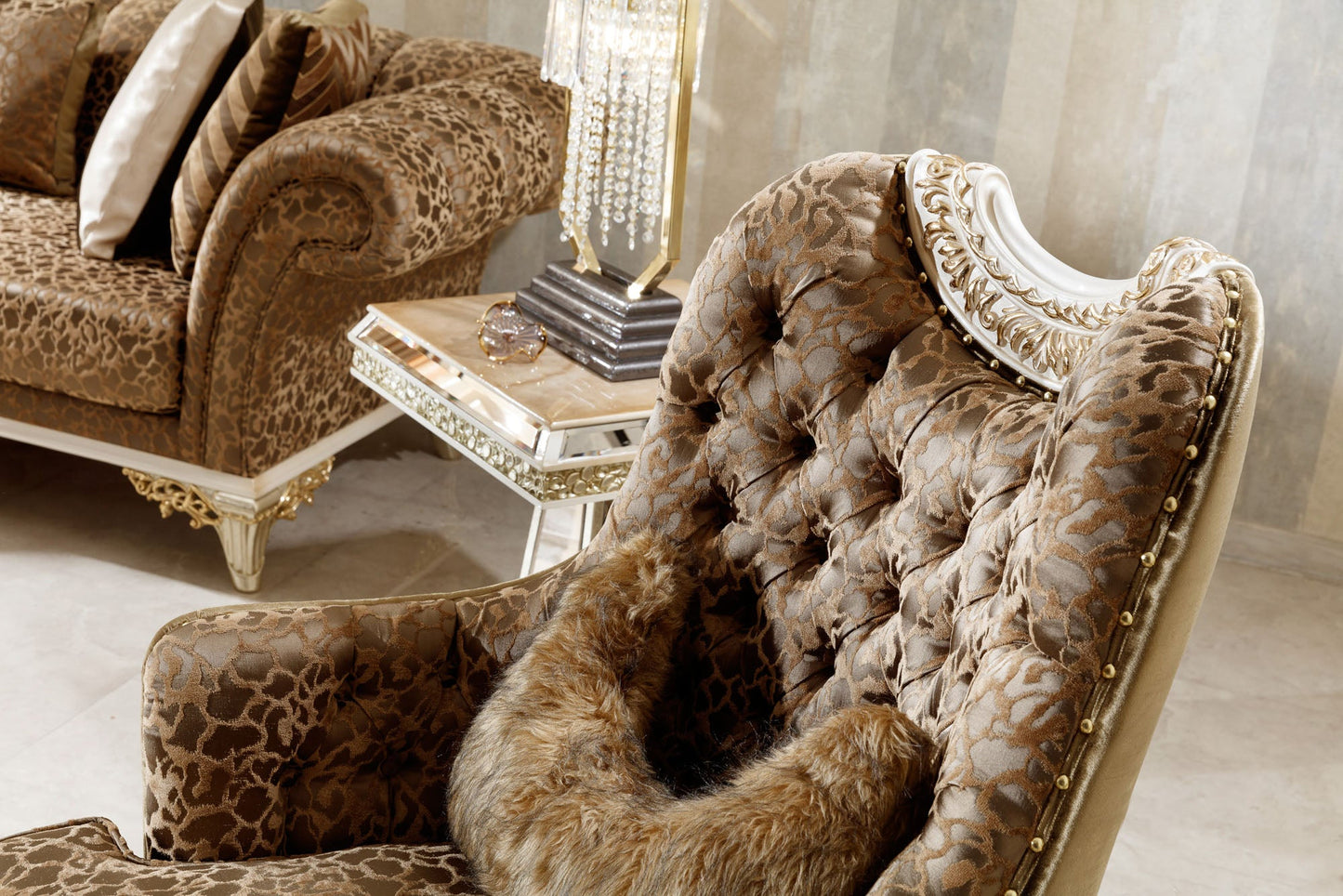 Davelle gold-beige Sofa Set