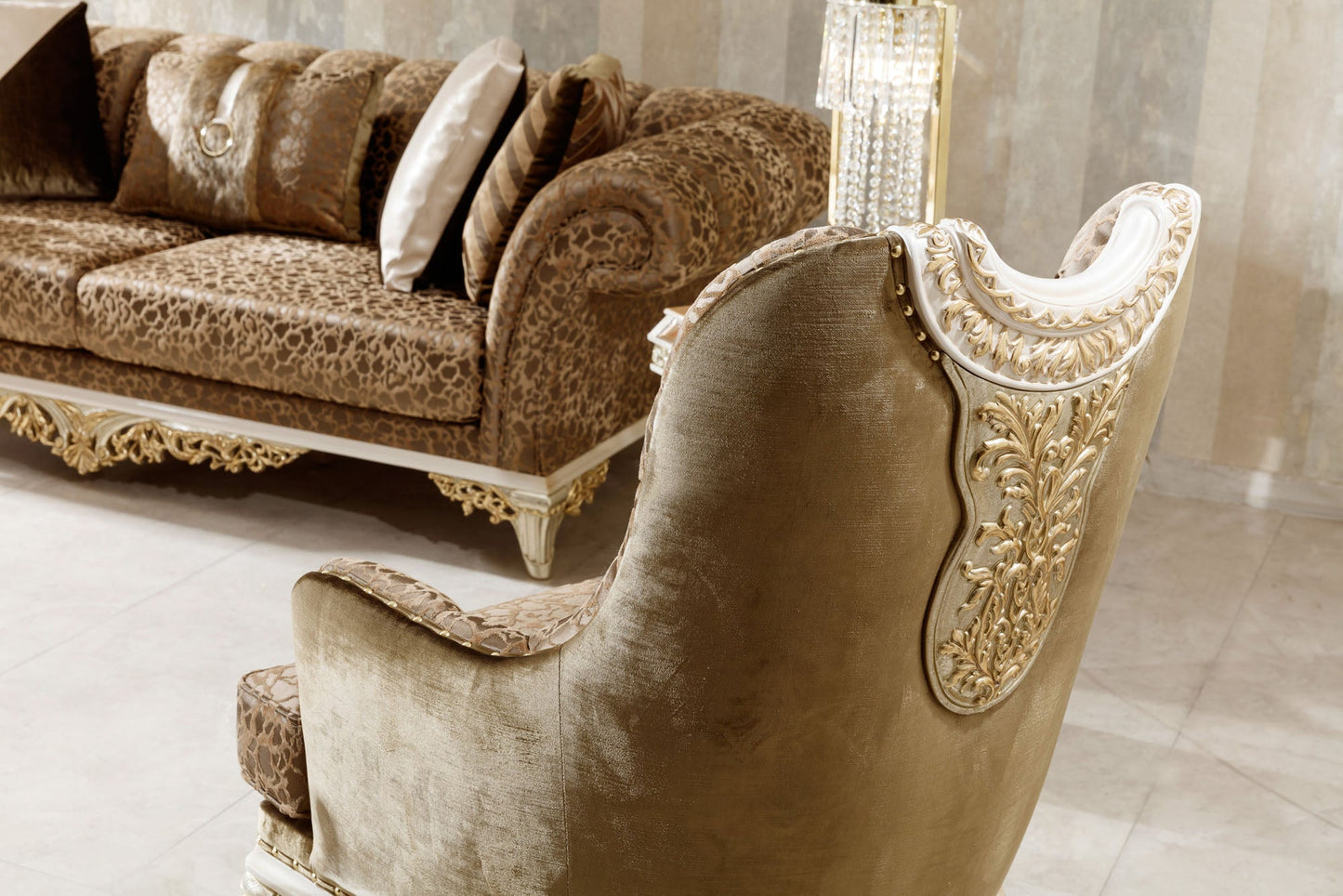 Davelle gold-beige Sofa Set
