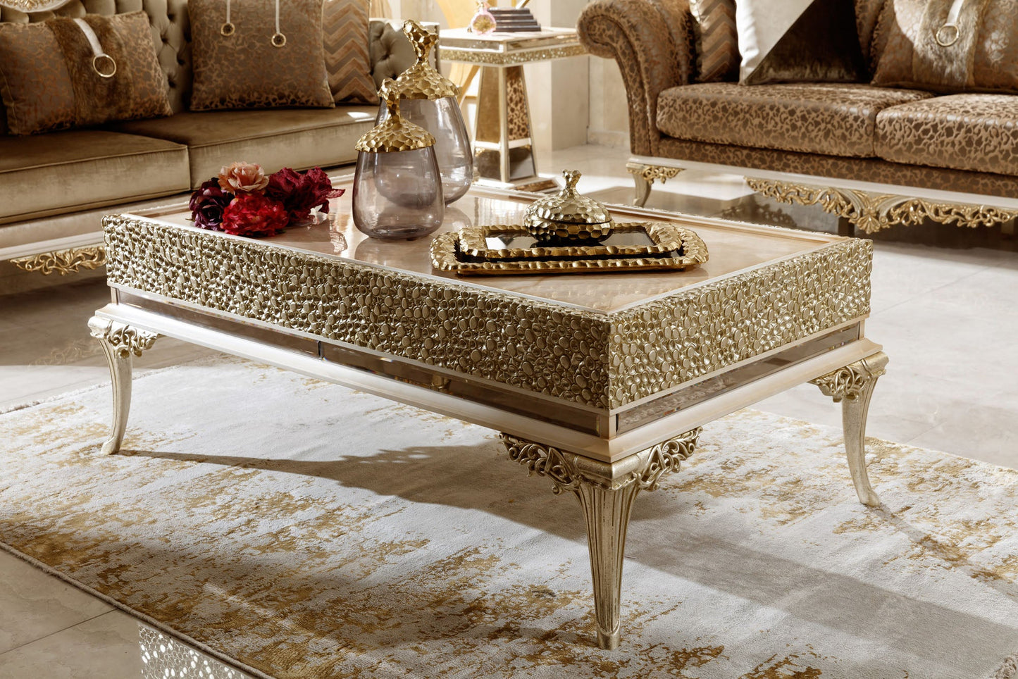 Davelle gold-beige Sofa Set