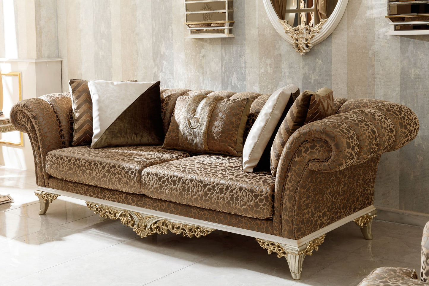 Davelle gold-beige Sofa Set