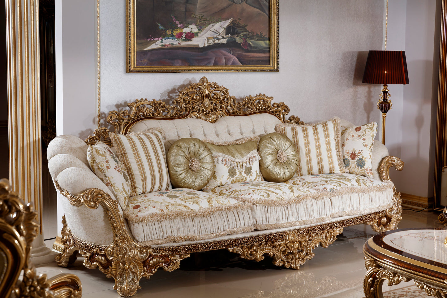 Gormelis Cream Sofa Set