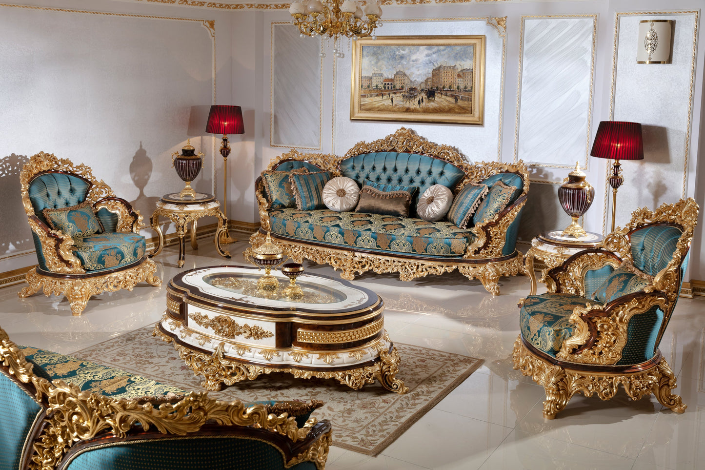 Garlion Green Sofa Set