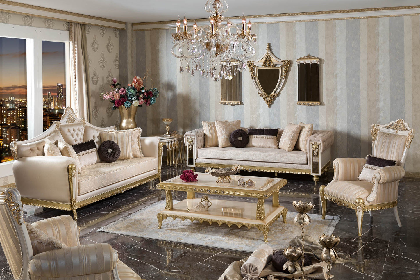 Cormelis Cream Sofa Set