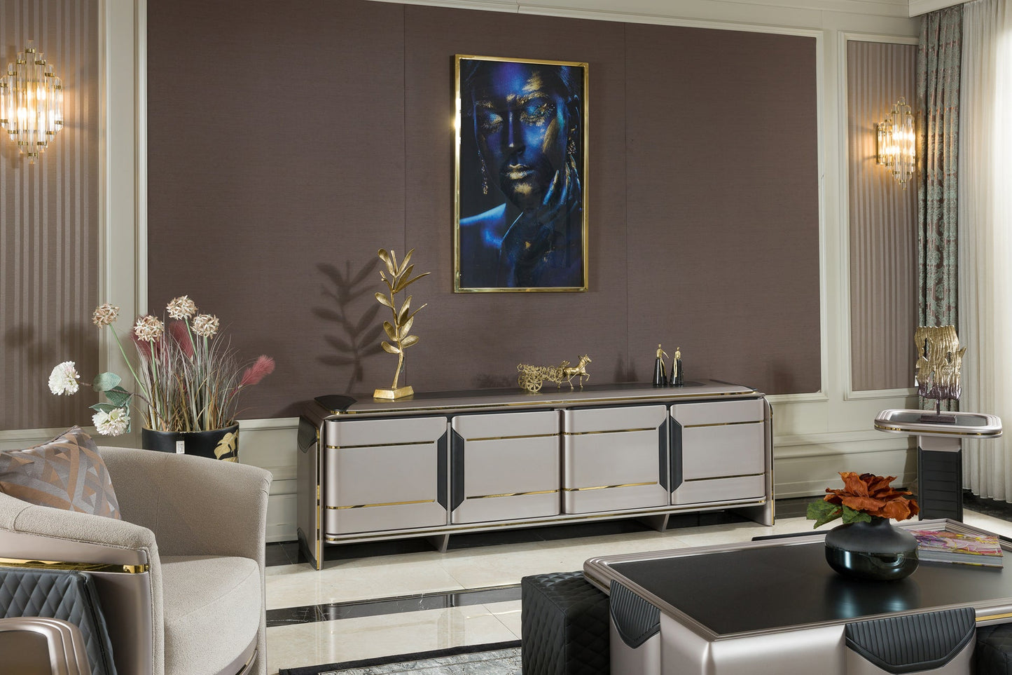 Cream Sofa Set