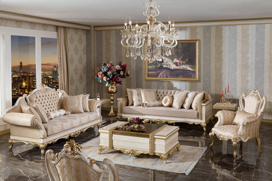 Elarion Cream Sofa Set