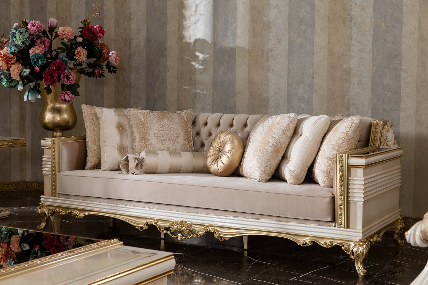 Elarion Cream Sofa Set