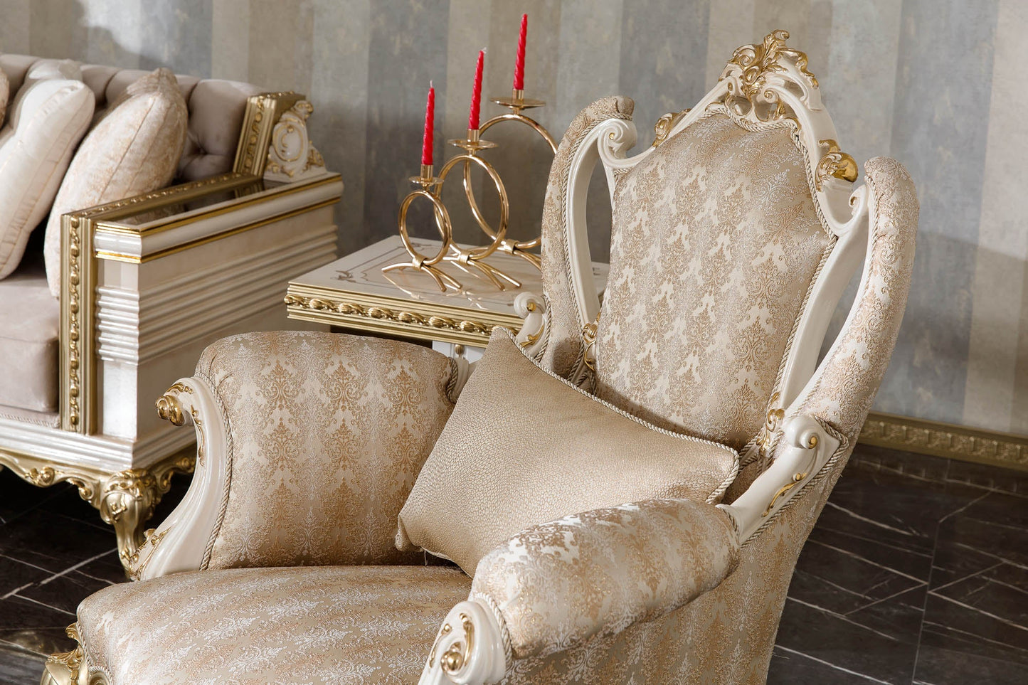 Elarion Cream Sofa Set