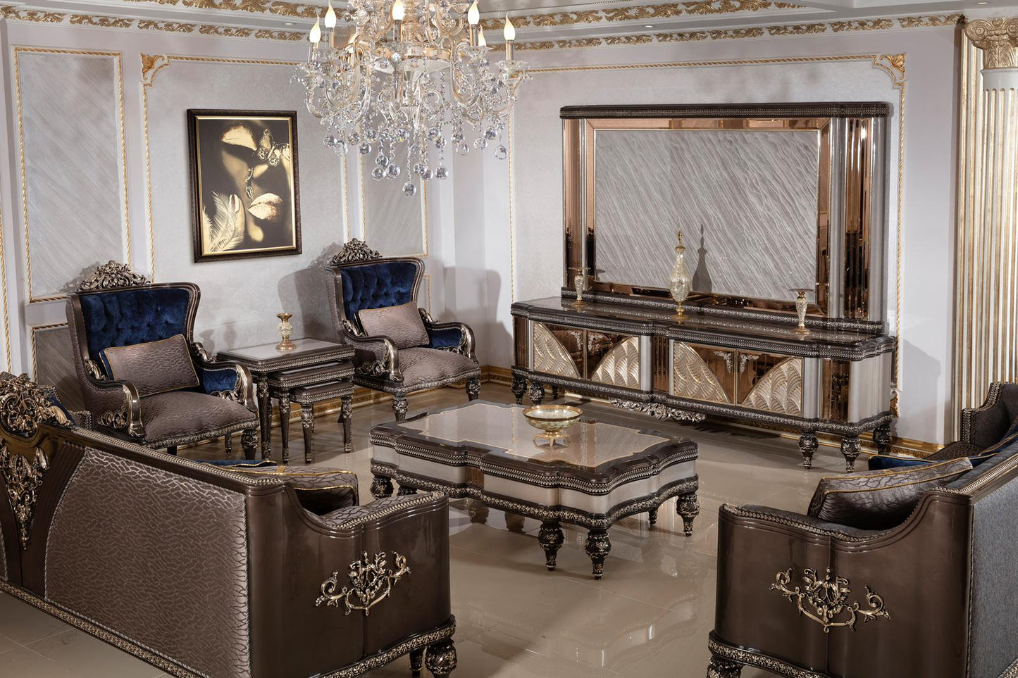 Galvera Brown Sofa Set