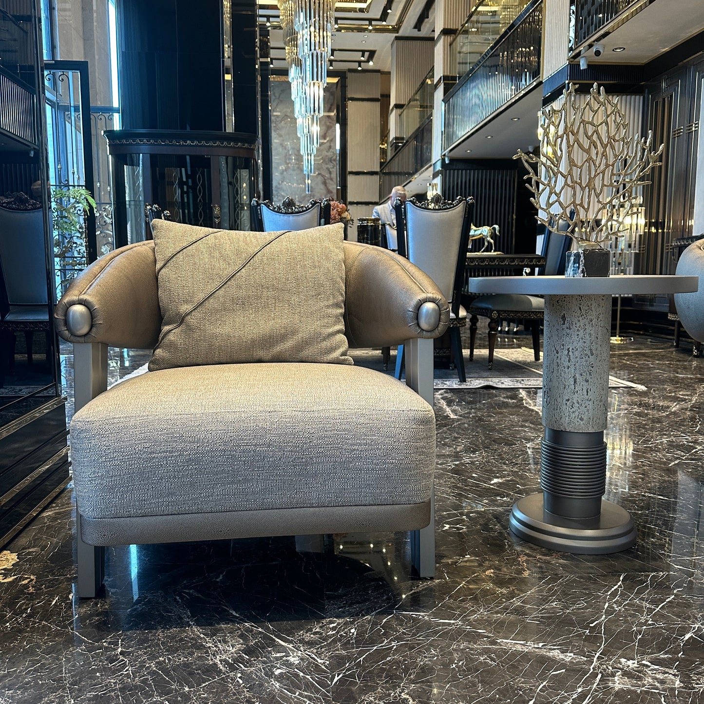 Delvion Grey  Sofa Set