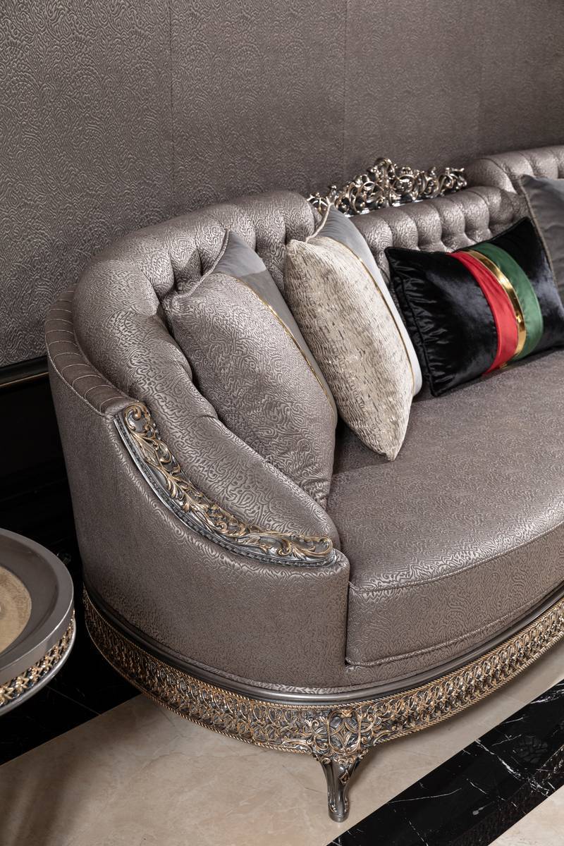 Corlina Grey Champagne Sofa Set